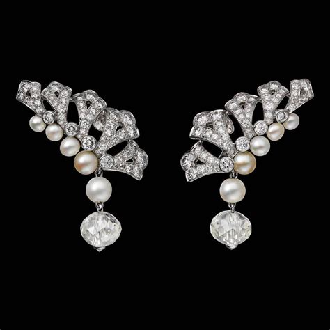 cartier pearl earring|cartier earrings with diamonds.